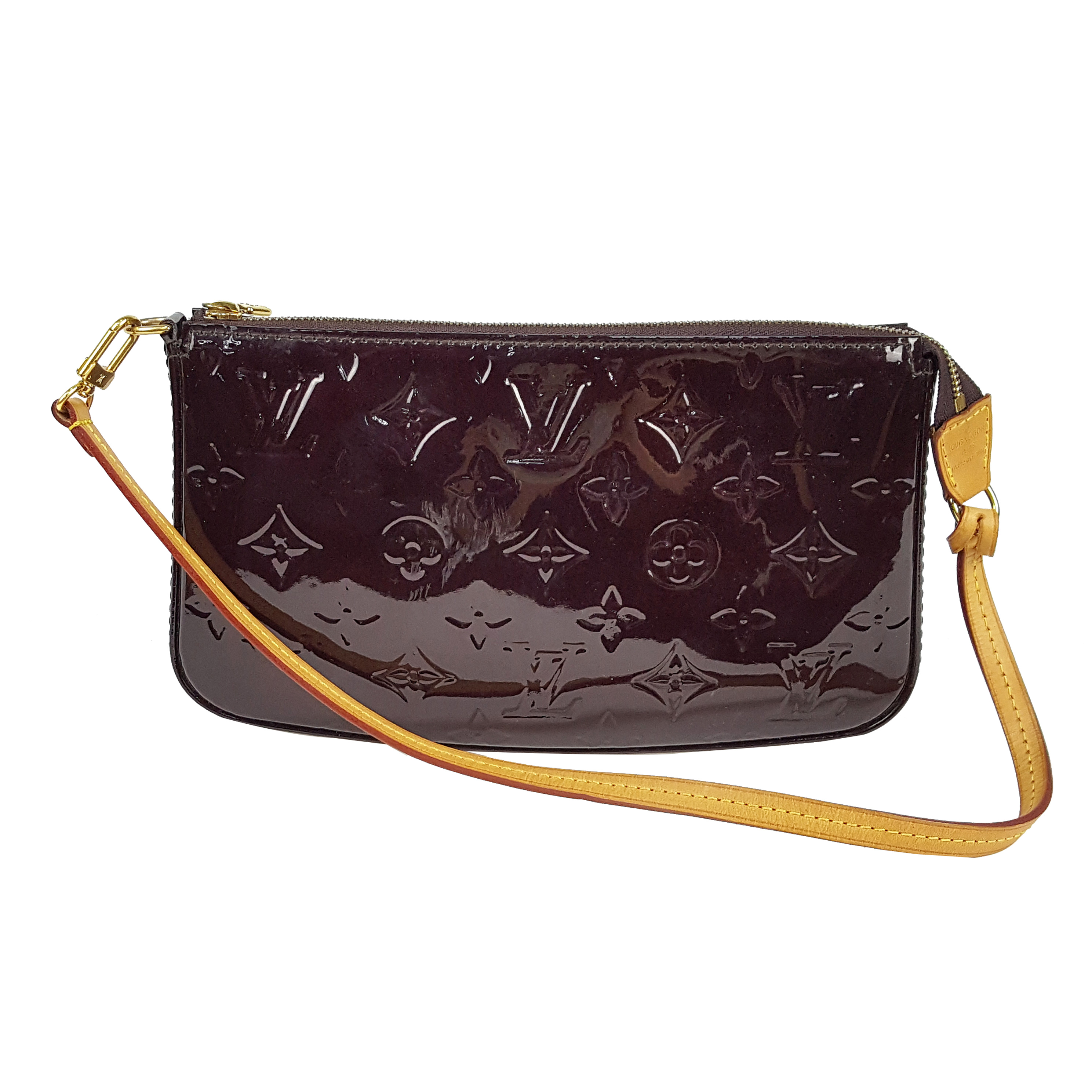 [9.5新] 路易威登lv女士车厘子色漆皮单肩包hs163