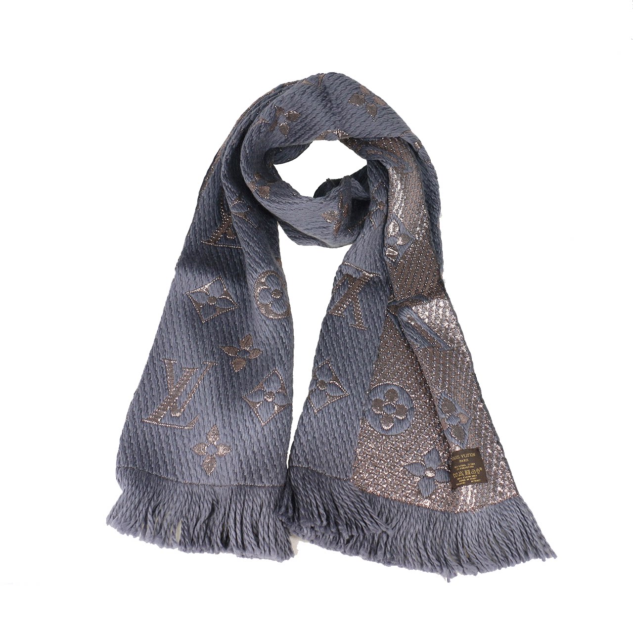 [9.9新] 路易威登lv女士灰色金丝长款围巾h171205003