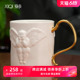 稀奇艺术旗舰店纳米釉天使浮雕红茶骨瓷杯子精美包装现代礼物