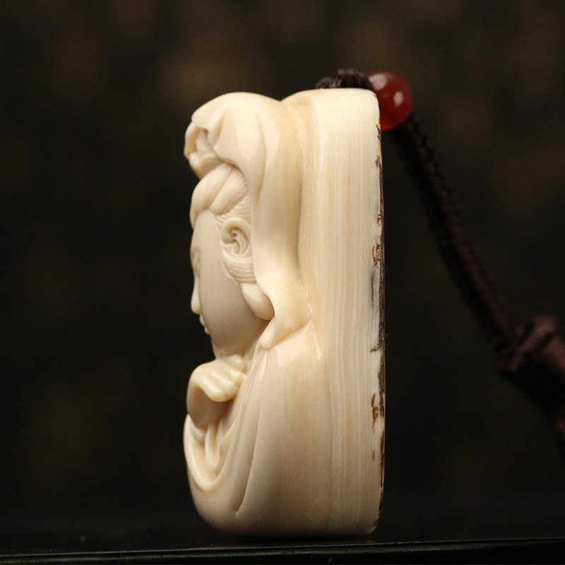 【慈祥观音】猛犸牙雕刻挂件经典题材观音菩萨挂件 佩戴佳品