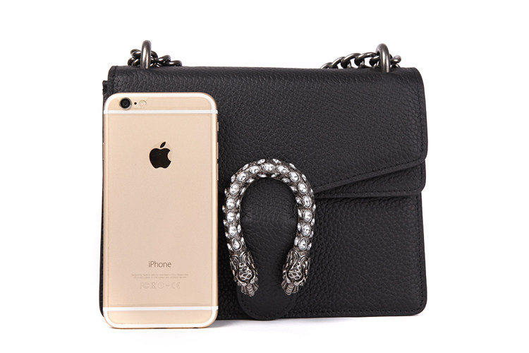 女包2017新款百搭时尚斜挎包女小方包链条包单肩镶钻双头蛇单肩包