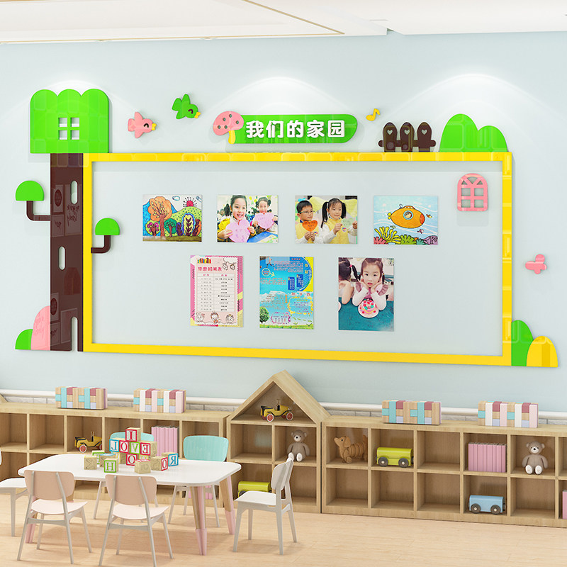 幼儿园家园共育联系栏墙贴墙面装饰环创宣传照片墙主题文化墙布置
