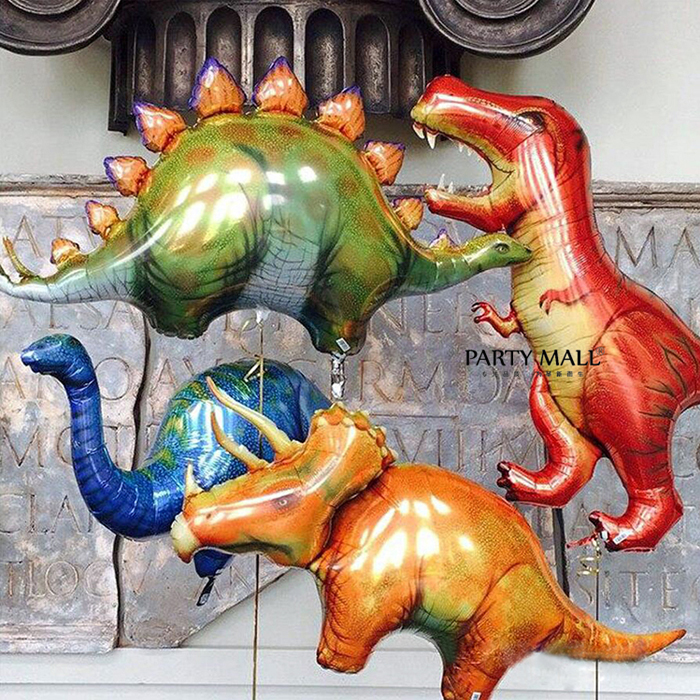 进口侏罗纪恐龙铝箔气球三角雷龙剑龙布置儿童生日派对场景装饰