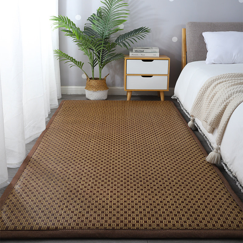 日式床边藤席地垫加厚榻榻米炕垫午睡地铺垫子可折叠儿童爬行地毯