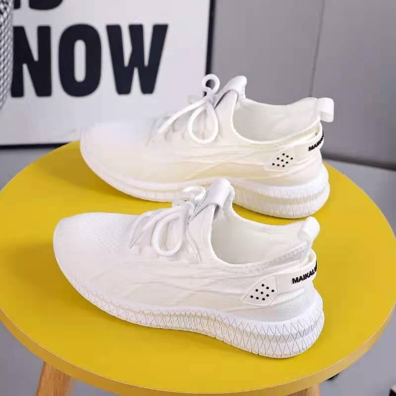 麦卡伦鲨鱼女款飞织春夏休闲鞋新款大网眼透气鞋柔软有弹性夏女鞋