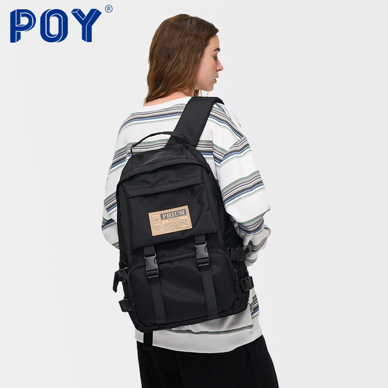 POY®新品 美式书包女大学生大容