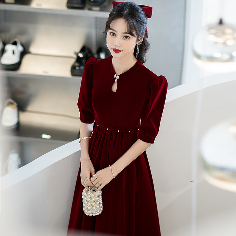 孕妇敬酒服新娘遮肚子