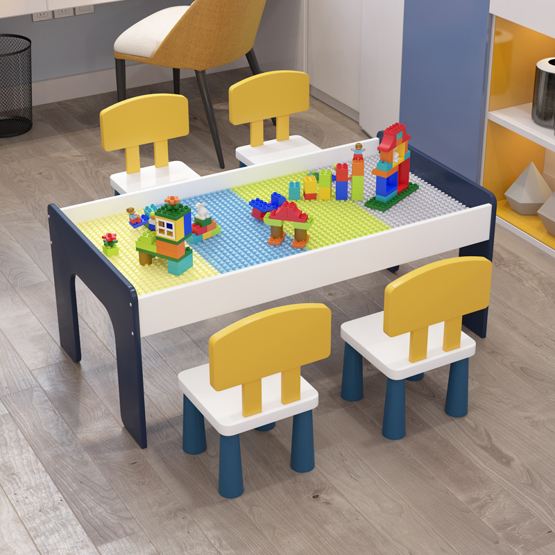 儿童积木桌益智拼装玩具兼容樂高多功能玩具学习两用男女宝宝积木