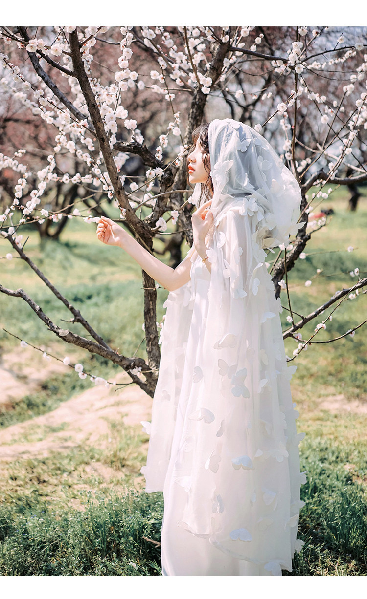 古装外披_旅游度假防晒衣白色披风连帽斗篷古装汉服外披肩超仙女影楼