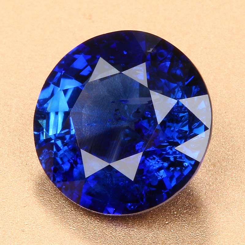 1.86ct皇家蓝蓝宝石裸石火彩好颜色浓可定制款式双证书