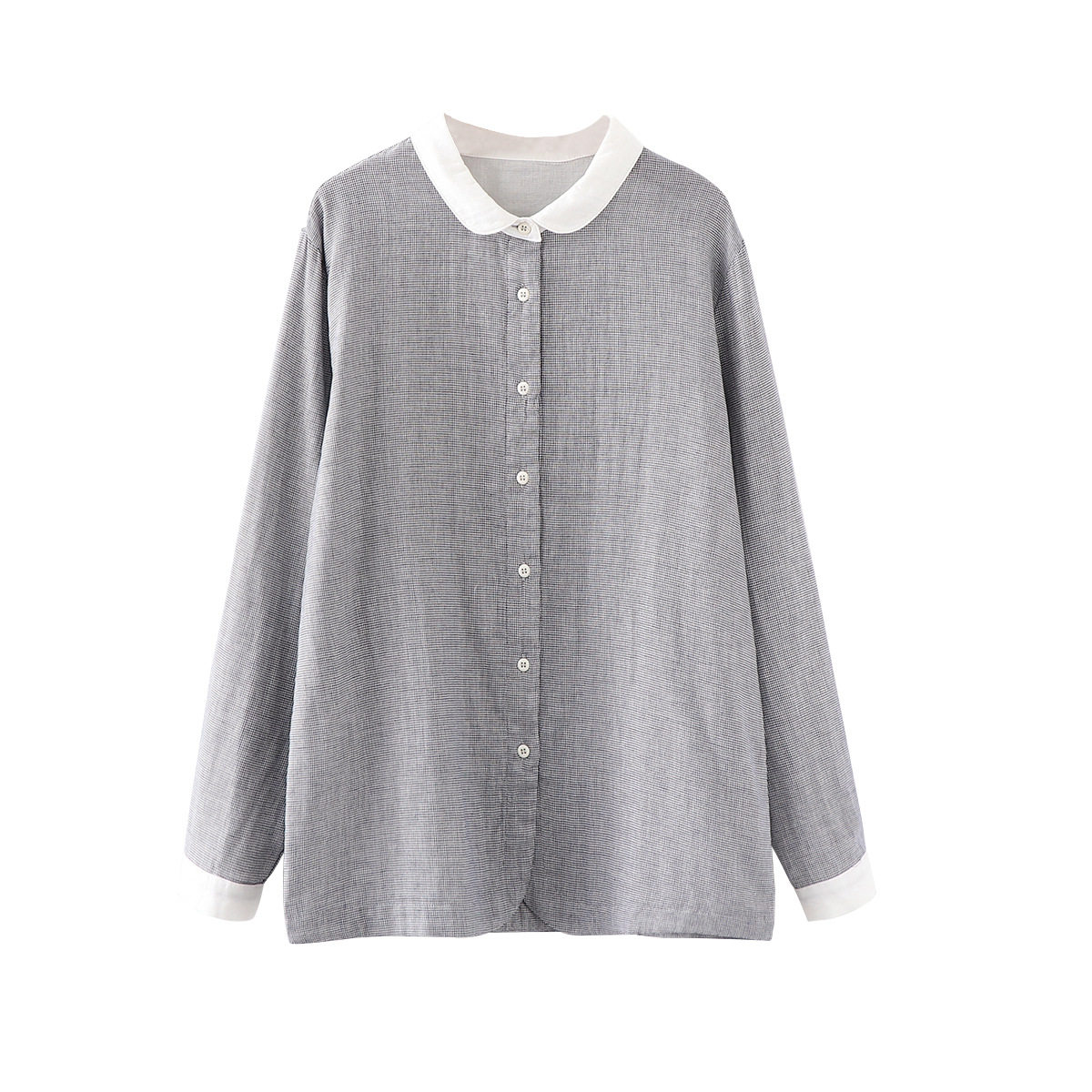 无印良品muji纯棉蓝色长袖牛仔通勤百搭柔软翻领衬衣外套衬衫 原价199