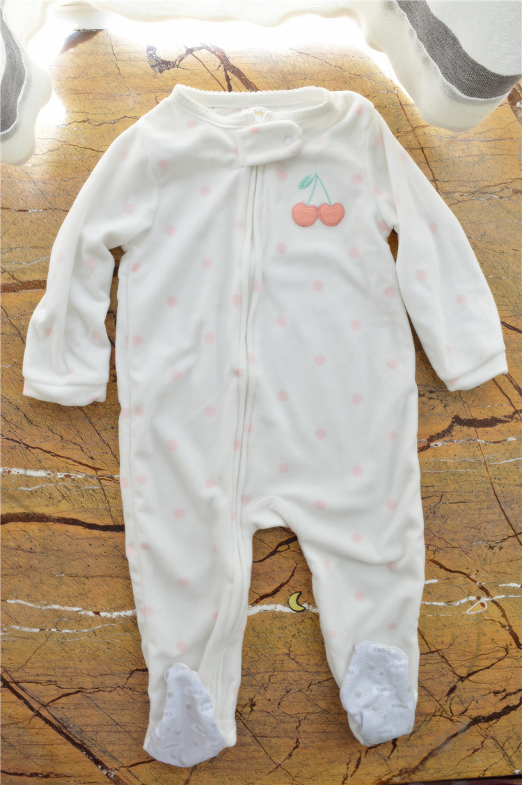 外贸原单女童童装婴儿摇粒绒连体衣连身衣爬服宝宝连身衣