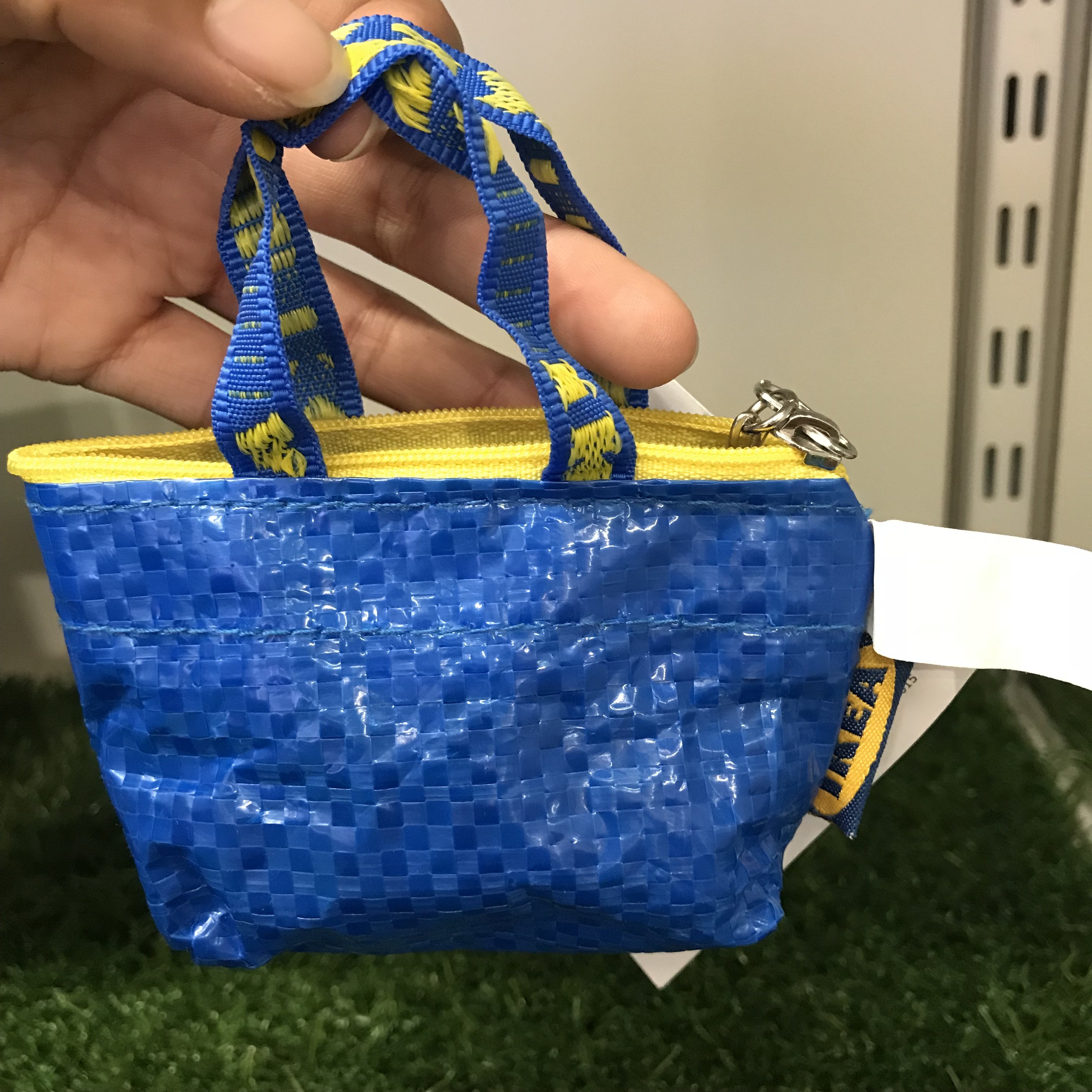 宜家零钱包mini小袋子迷你可爱女编织袋ikea钥匙扣公交卡包卡套