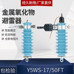 10KV户外高压氧化锌避雷器 Y5WS-17/50FT 瓷外套10KV氧化物避雷器