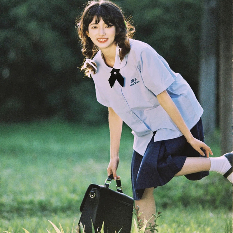 泰国校服娜诺禁忌女孩初恋夏季学院风短袖jk制服衬衫女箱褶裙套装