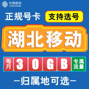 湖北移动卡手机电话卡4G流量通话卡全国通用长期低月租无漫游