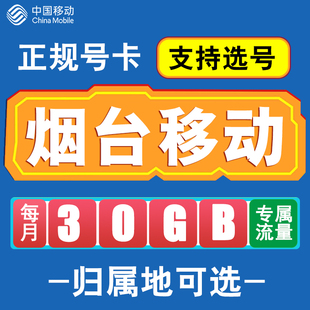 山东烟台移动卡手机电话卡4G流量通话卡全国通用长期低月租无漫游