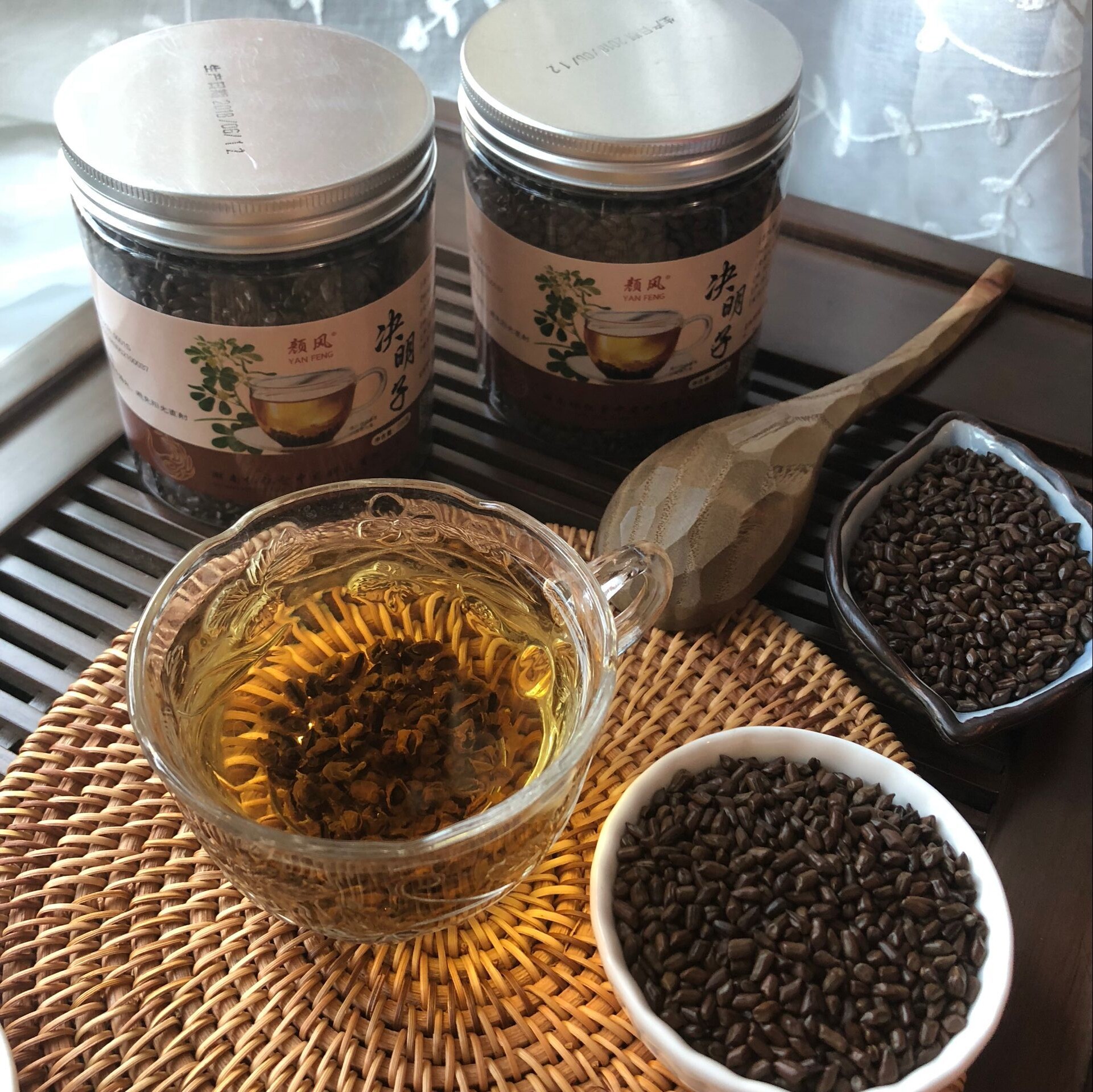 颜风决明子茶 特级炒制熟草决明茶 正宗宁夏决明子 320g瓶装包邮