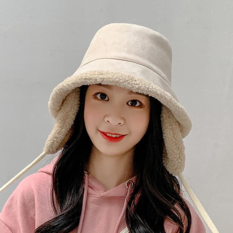 护耳帽子女秋冬渔夫帽2020新款冬天网红百搭防寒骑车保暖加绒冬季