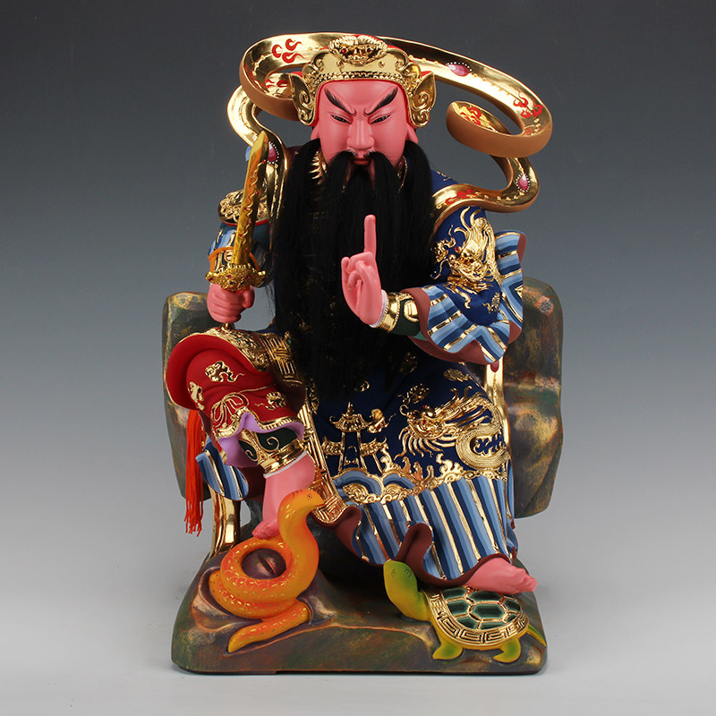 玄天上帝香樟木神像北极真武大帝镇天真武灵应佑圣帝君上帝公16寸