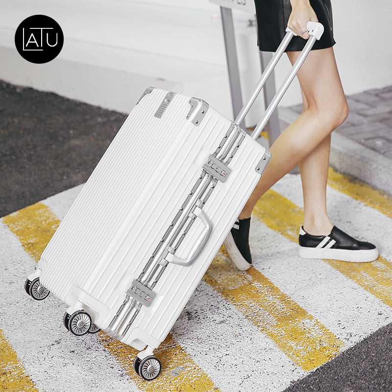 LATU行李箱女复古经典铝框旅行箱结实耐用拉杆箱男商务20寸登机箱