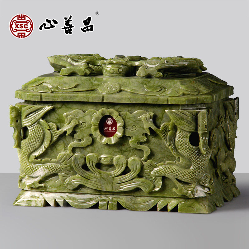 骨灰盒玉石蓝田玉汉白玉精雕雕刻石雕精工心善昌北京手工玉龙