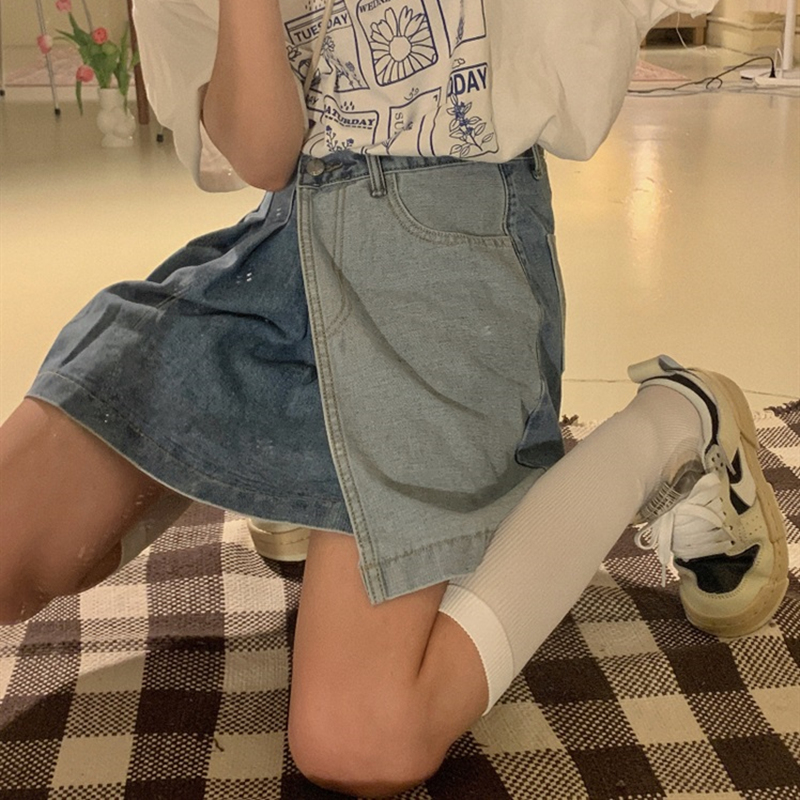 不规则牛仔半身裙女夏季薄款设计感高腰显瘦辣妹甜酷百褶a字短裙在类目 女装/女士精品, 半身裙中 - 来自Buy2taobao.com提供专业的淘宝代购服务