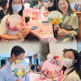 母亲节手工diy干花团扇材料包送妈妈礼物永生花贴花扇子制作活动