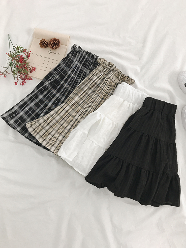 .松紧高腰格子半身裙夏季新款女学院风韩版百搭内衬a字百褶短裙子在类目 女装/女士精品, 半身裙中 - 来自Buy2taobao.com提供专业的淘宝代购服务