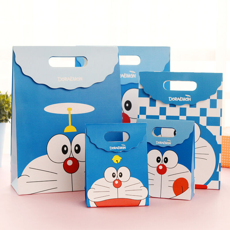 儿童节卡通礼品袋可爱叮当猫机器猫手提袋蓝色哆啦A梦礼物包装袋