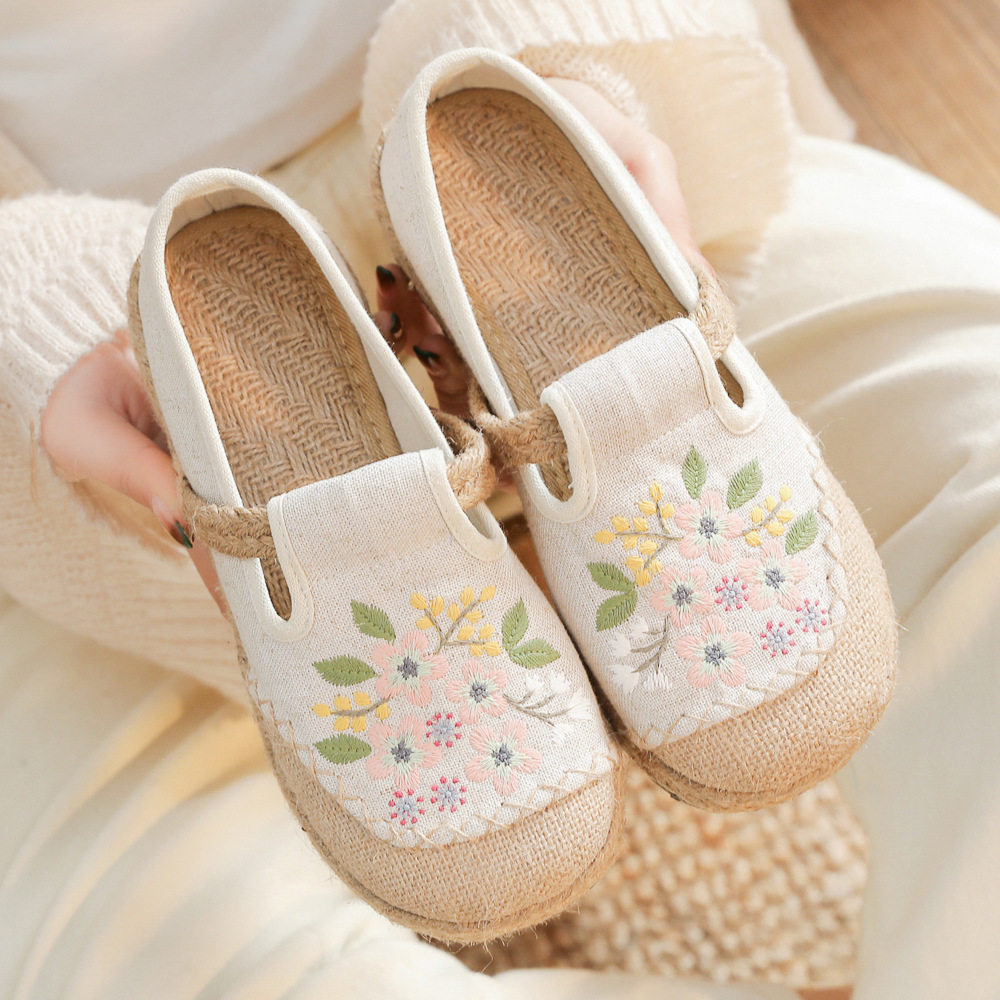亚麻布鞋女夏