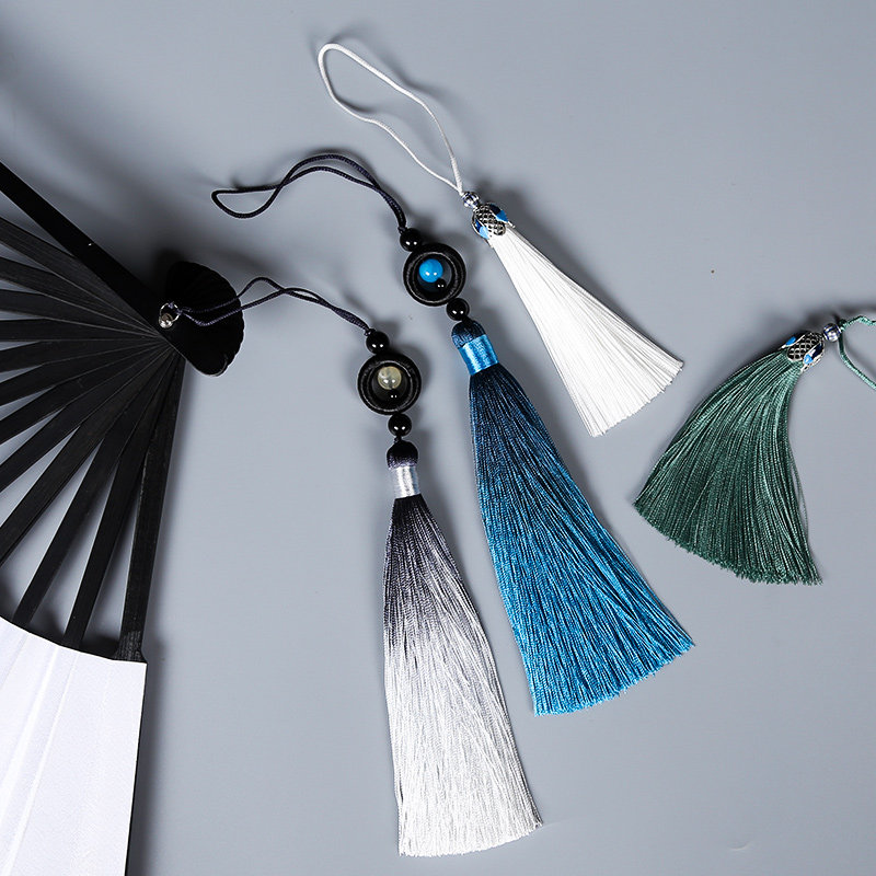 扇坠流苏渐变中国风穗子长款古典吊穗压襟古风手工吊坠扇子挂坠
