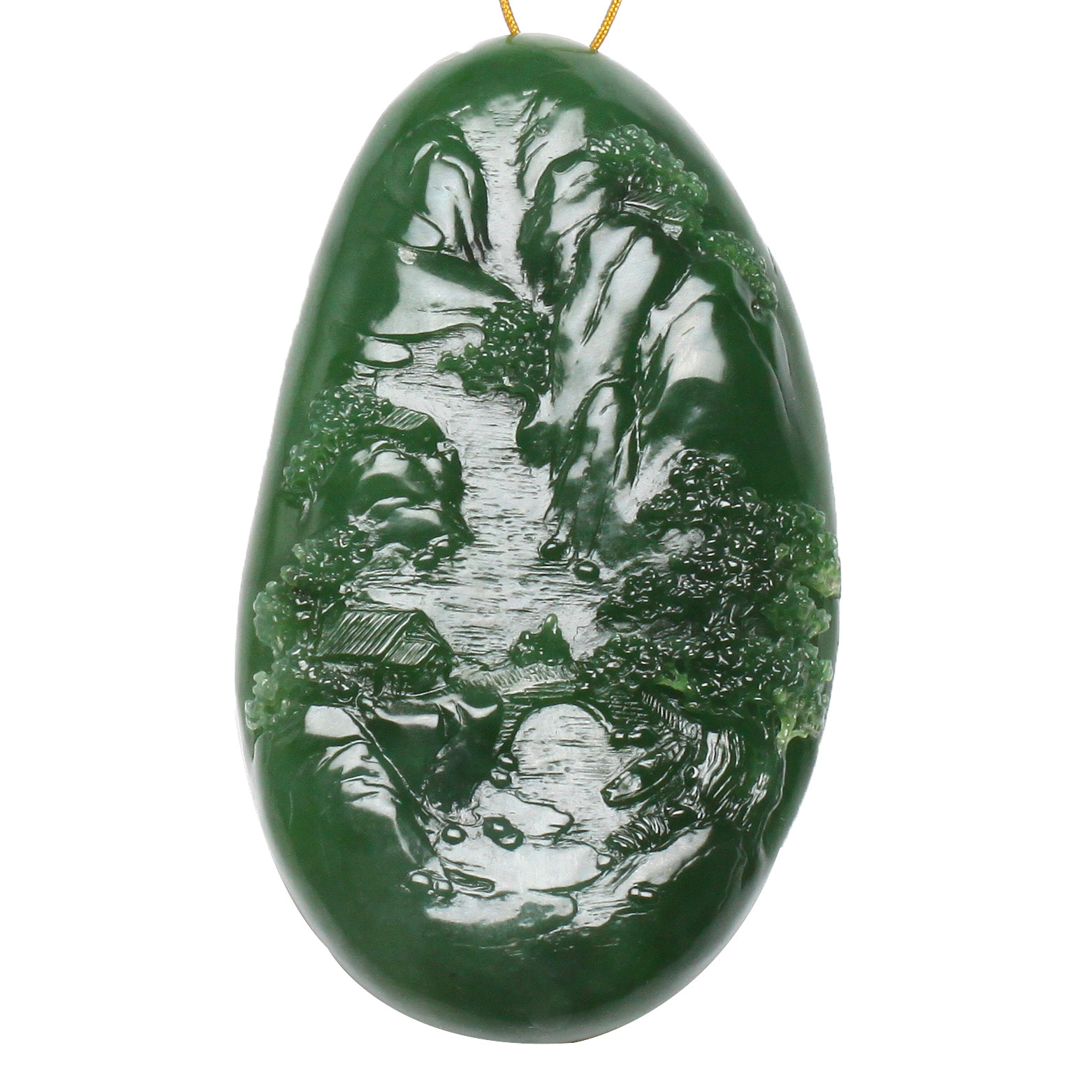 【拍下再减500】河南玉雕大师王朝安 和田玉 山水人家把件138.17g