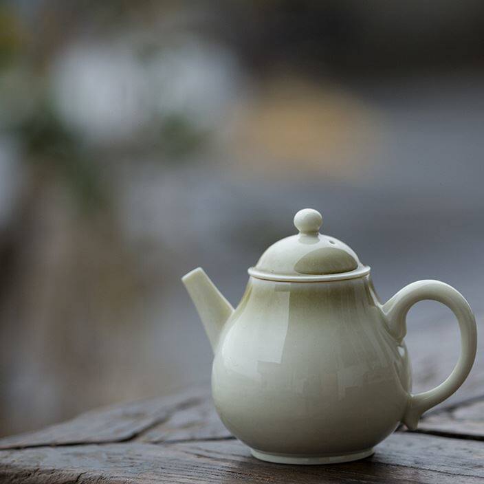 草木灰复古茶壶仿古青灰釉色球孔手工小茶壶陶瓷家用功夫茶具