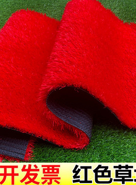 红色仿真草坪幼儿园彩虹人工假地毯