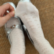 白色蝴蝶结袜子女中筒袜夏季薄款纯棉日系jk网眼透气夏天长堆堆袜