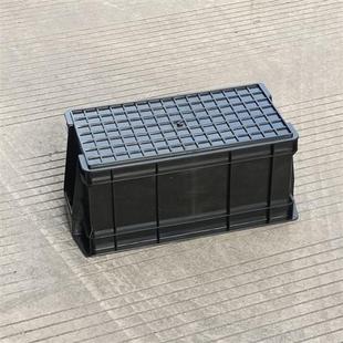 加厚长方形塑胶收纳箱带盖子五金零件盒小号黑色工具箱不是防静电