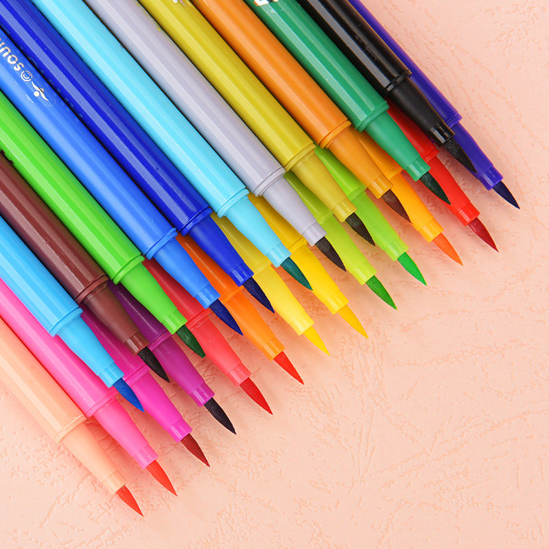 西瓜太郎软头水彩笔套装儿童幼儿园宝宝画笔幼儿涂鸦小学生专业24色12