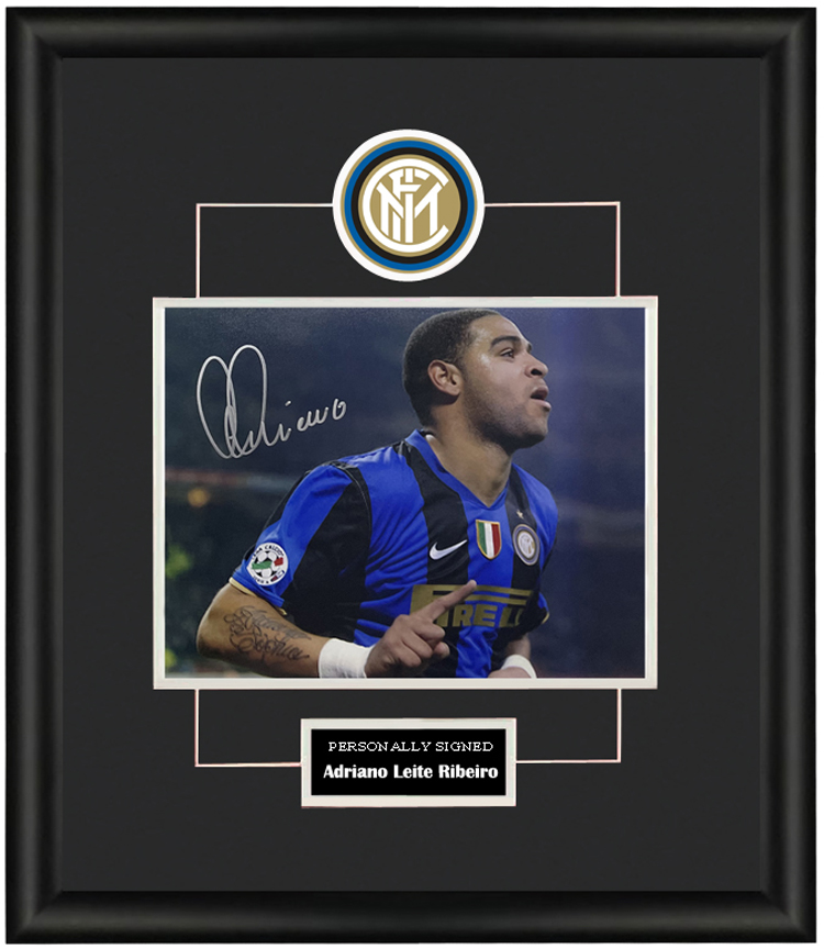 收藏 阿德里亚诺 亲笔签名 照片裱框 含sa证书 国际米兰 国王