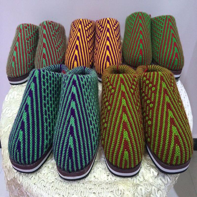 新款手工拖鞋女冬冬季编织家居钩鞋针织男女室外女土拖孩包脚优惠券
