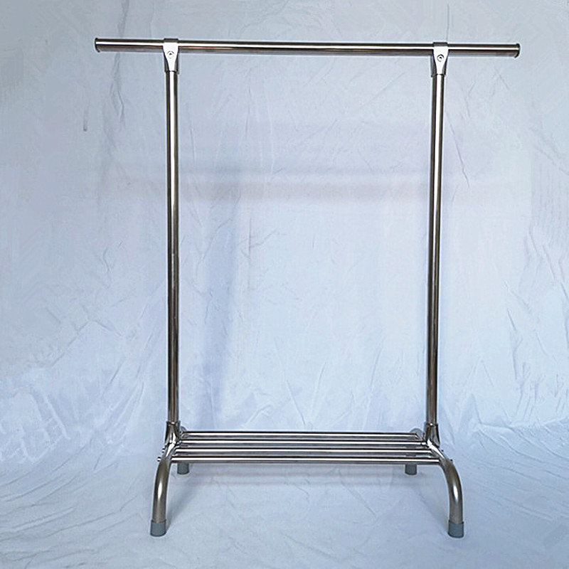 圆脚落地晾衣架不锈钢置地晒衣架加厚凉衣架阳台挂衣架室内晾衣杆 –