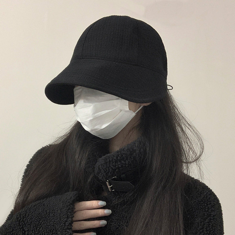 黑色渔夫帽秋冬女