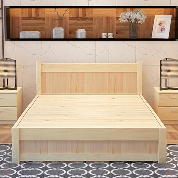 简易实木1.5m床双人出租房床经济型特价1.8米主卧1.2米松木单人床