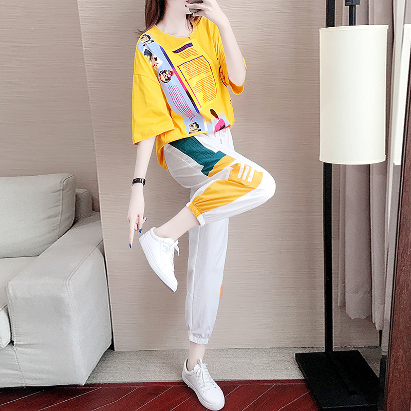 motion suit Chaopai fashion 2020 Spring and summer new pattern European goods Western style Large Easy leisure time Two piece setin the Women's clothing/Boutique , Set/Student uniforms/Work uniforms , Leisure sports suit category - from Buy2taobao.com to provide professional Taobao agent buy service