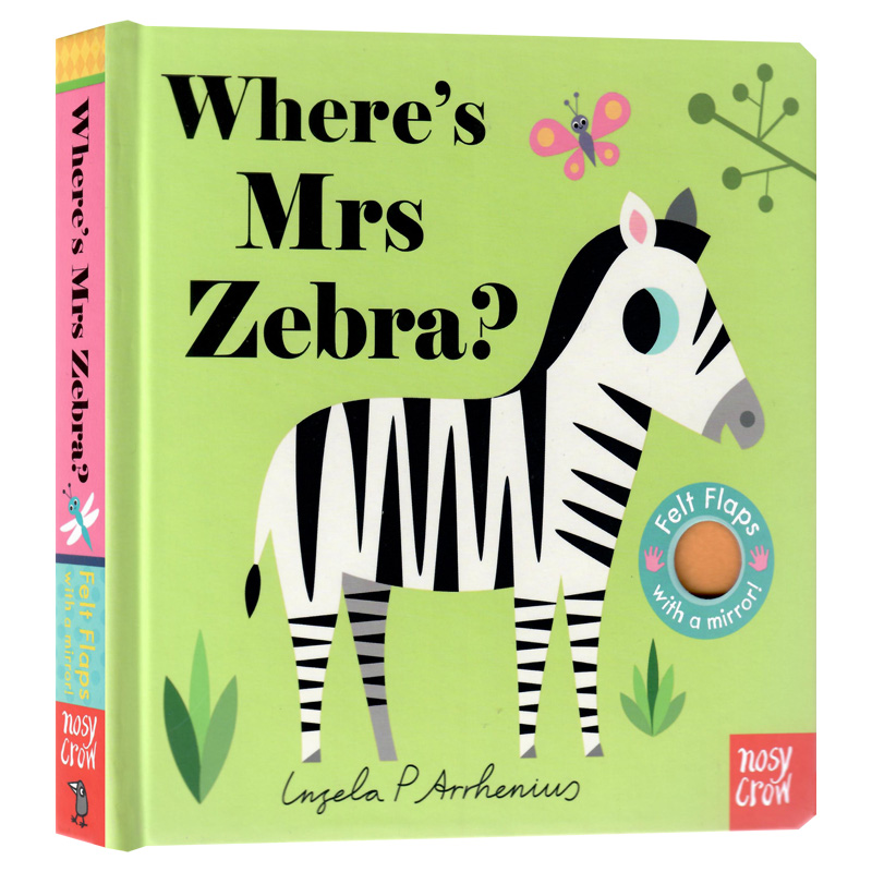 亲亲小手翻翻书系列斑马女士在哪里?英文原版绘本 Where's Mrs Zebra? 幼儿感官发展亲子儿童早教认知图画进口英语纸板书撕不烂