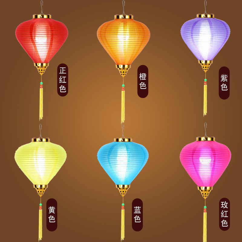 中秋折叠钻石灯笼商城装饰国庆布置防水灯笼宫灯古镇景区花灯彩灯