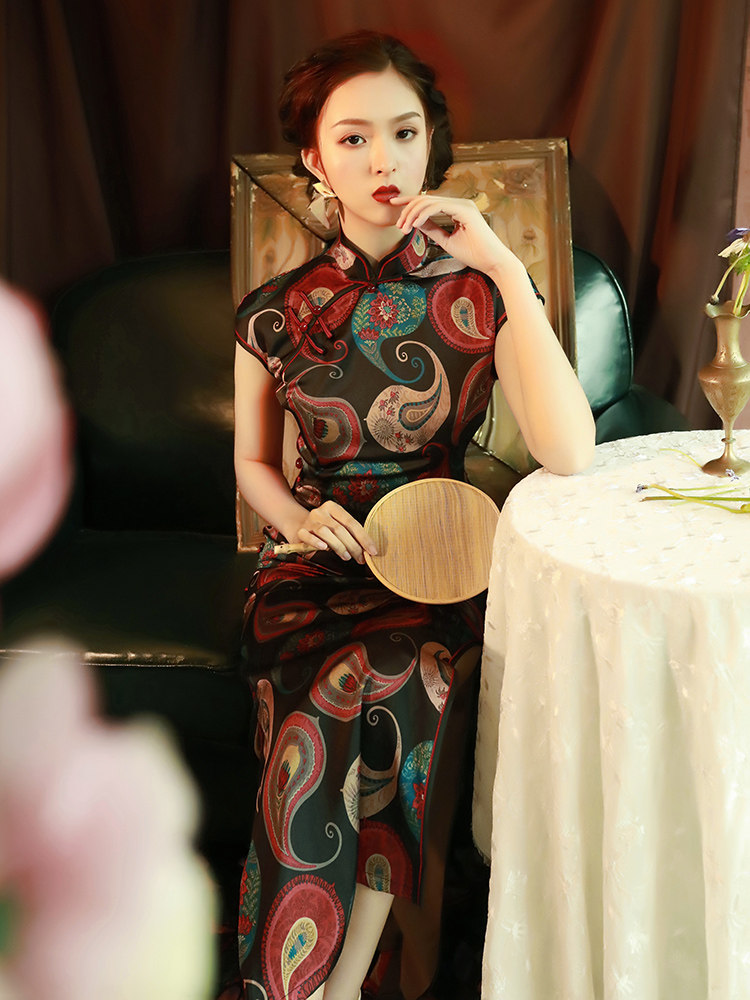 改良旗袍长款气质优雅老上海年轻款少女日常生活装复古民国中国风