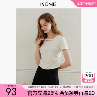 KBNE短袖t恤女白色内搭打底衫2024夏季新款洋气今年流行爆款上衣