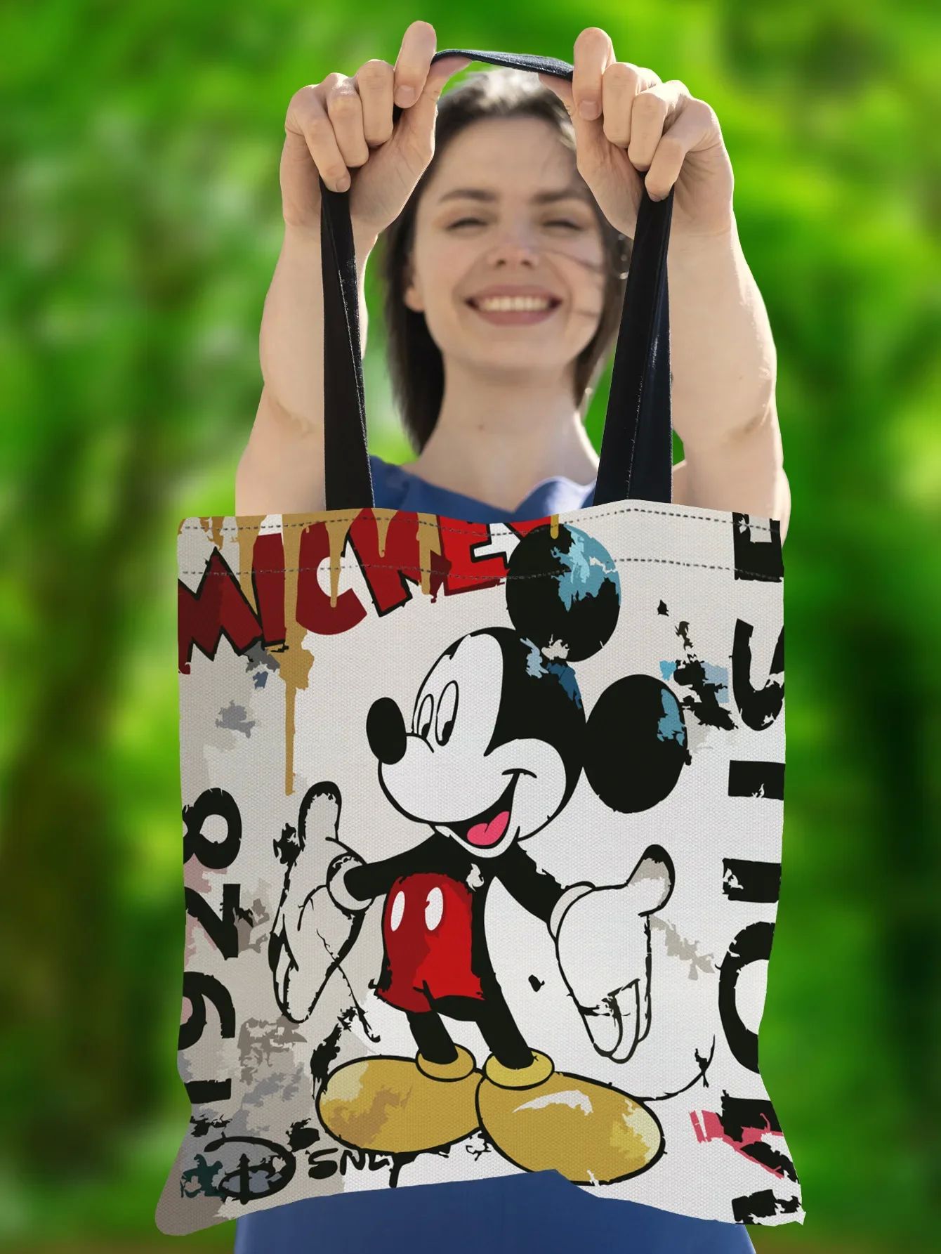 Mickey Mouse Cartoon Print Shoulder Bags Disney Harajuku Min