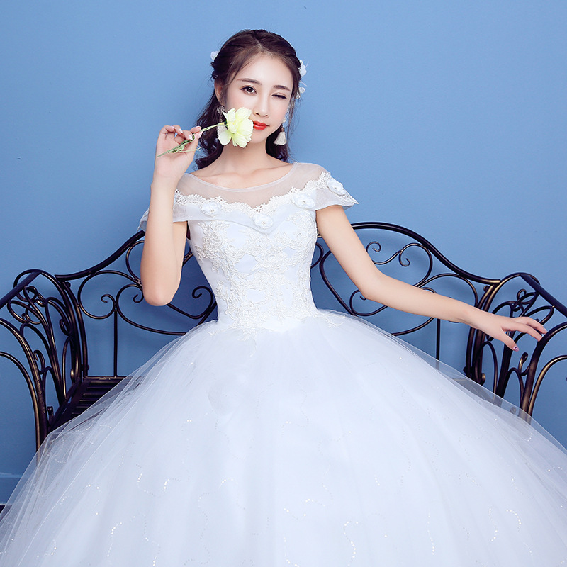 婚紗禮服新款新娘韓式圓領齊地大碼孕婦顯瘦婚紗定制H08在類目 女裝/女士精品, 婚紗/旗袍/禮服, 婚紗中 - 來自Buy2taobao.com提供專業的淘寶代購服務